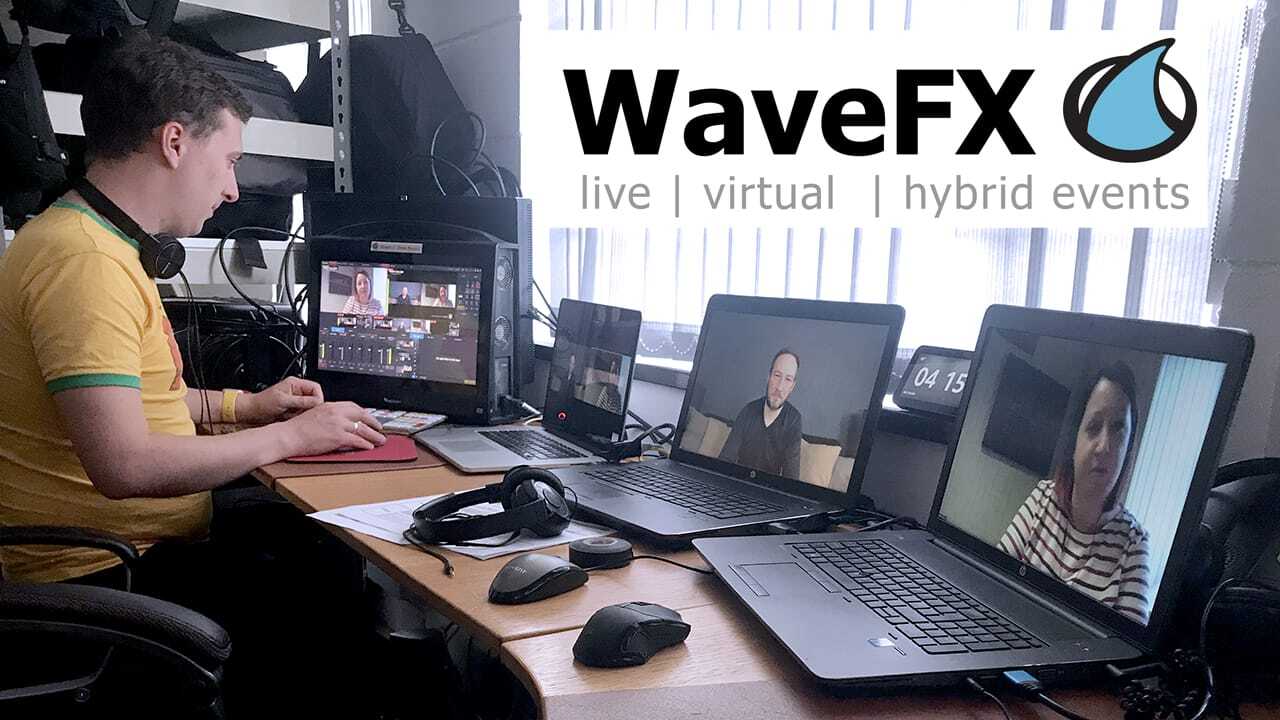 zoom webcast hybrid virtual event production company wavefx